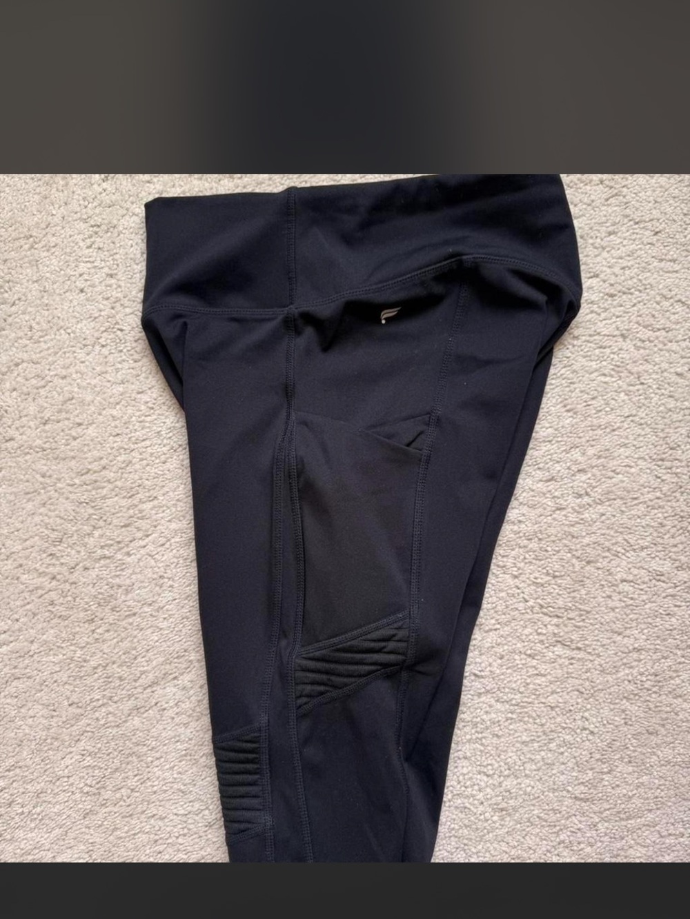 Fabletics Moto Black High-Waist Leggings with Side Pocket